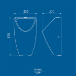 توالت یورینال (ایستاده) چینی کرد مدل فلوریا / Floria