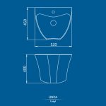 روشویی دیواری چینی کرد مدل لیندا / Linda