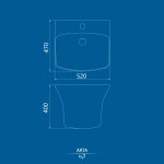 روشویی دیواری چینی کرد مدل آرتا / Arta