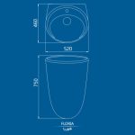 روشویی دیواری چینی کرد مدل فلوریا / Floria